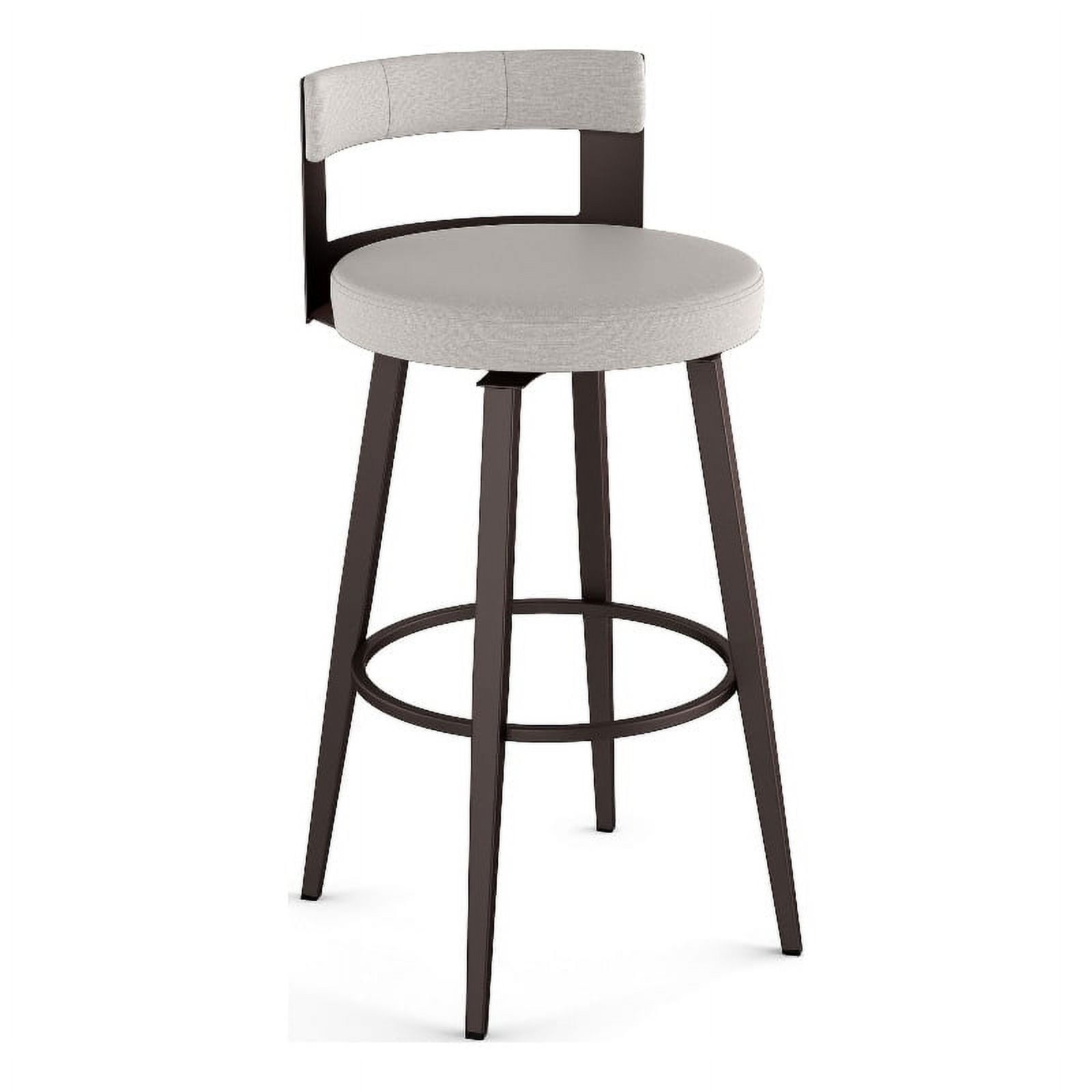 Amisco Paramont 26 In. Swivel Counter Stool Light Grey Polyester