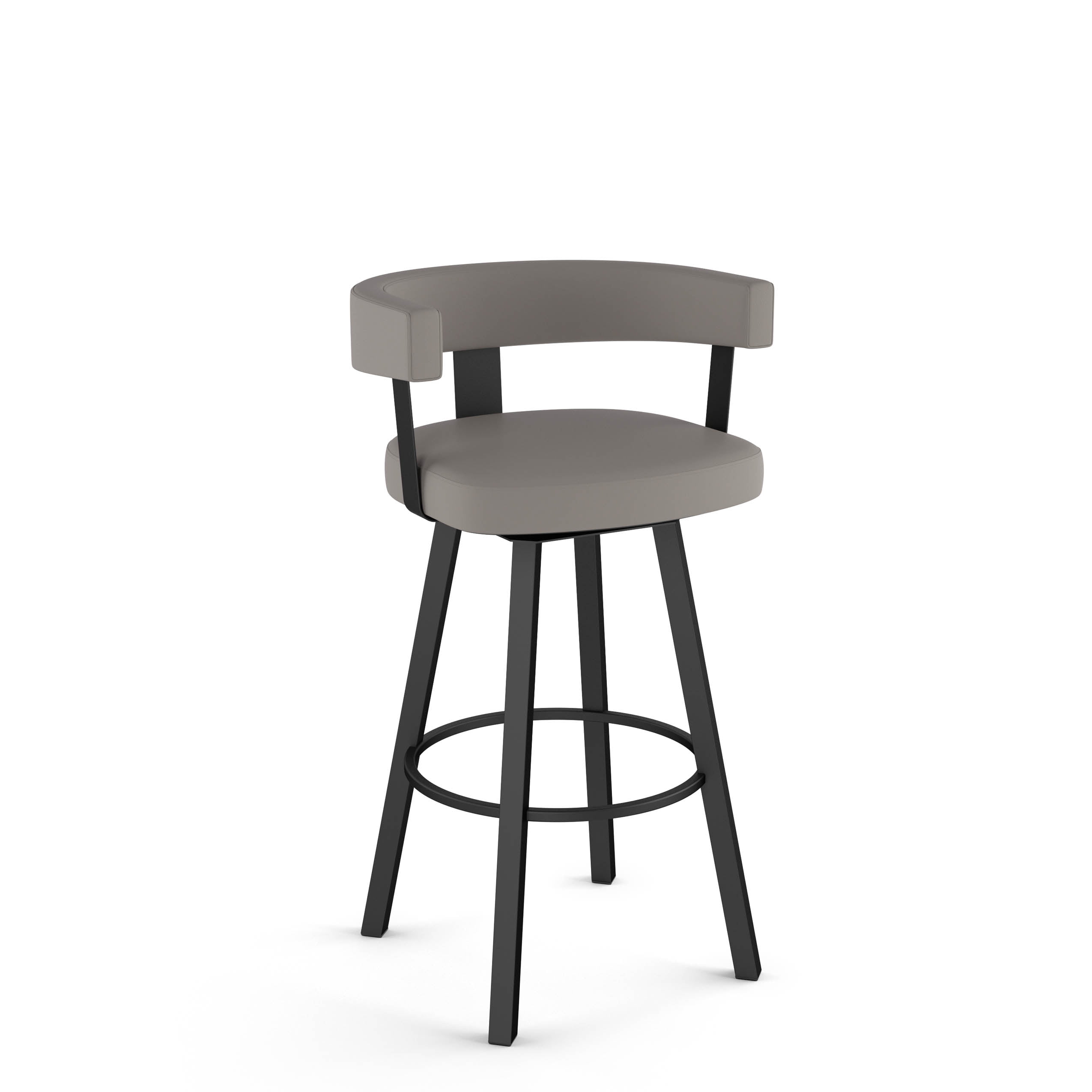 Amisco Parker 26 In. Swivel Counter Stool Grey White Polyester