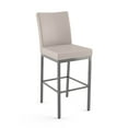 thumbnail image 1 of Amisco Perry 26 In. Counter Stool - Cream Faux Leather / Metallic Grey Metal, 1 of 9