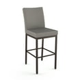 thumbnail image 1 of Amisco Perry 26 In. Counter Stool - Taupe Grey Faux Leather / Dark Brown Metal, 1 of 9