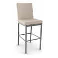 thumbnail image 1 of Amisco Perry 30 In. Bar Stool - Cream Faux Leather / Metallic Grey Metal, 1 of 9