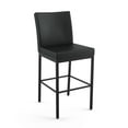 thumbnail image 1 of Amisco Perry Plus 26 In. Counter Stool - Black Faux Leather / Black Metal, 1 of 9