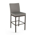 thumbnail image 1 of Amisco Perry Plus 26 In. Counter Stool - Taupe Grey Faux Leather / Dark Brown Metal, 1 of 9