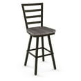 thumbnail image 1 of Amisco Prescot 30 In. Swivel Bar Stool - Grey Distressed Wood / Dark Grey semi transparent Metal, 1 of 6