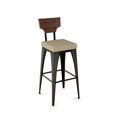 thumbnail image 1 of Amisco Rally 26 In. Counter Stool - Beige Fabric / Dark Grey Metal / Brown Wood, 1 of 2