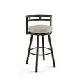 thumbnail image 1 of Amisco Render 26 In. Swivel Counter Stool - Cream Faux Leather / Dark Brown Metal, 1 of 9