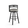 thumbnail image 1 of Amisco Render 30 In. Swivel Bar Stool - Taupe Grey Faux Leather / Black Metal, 1 of 9