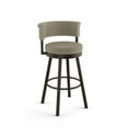 thumbnail image 1 of Amisco  Rosco Swivel Counter Stool Grey & Cream Geometric Pattern/Brown Metal Polyester, Metal Swivel Counter height Polyester Single Modern &, 1 of 5