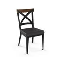 thumbnail image 1 of Amisco Snyder Dining Chair - Black Faux Leather / Light Brown Distressed Wood / Black Metal, 1 of 7