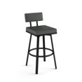 thumbnail image 1 of Amisco Staten 26 In. Swivel Counter Stool - Dark Grey Faux Leather / Black Metal, 1 of 9
