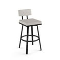 thumbnail image 1 of Amisco Staten 26 In. Swivel Counter Stool - Light Grey Polyester / Black Metal, 1 of 9