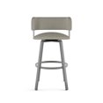 thumbnail image 1 of Amisco Stinson 30 In. Swivel Bar Stool - Beige Grey boucle polyester / Grey, 1 of 5