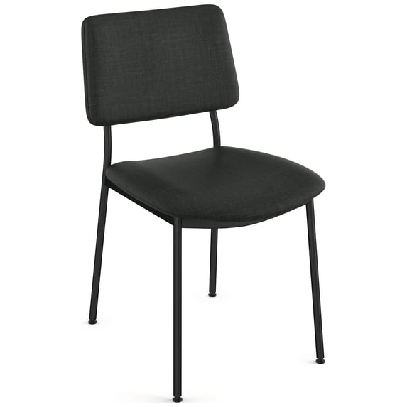 Amisco Sullivan Dining Chair - Black Polyester / Black Metal
