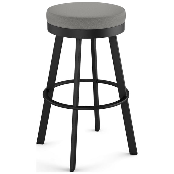 Amisco Swice 26 in. Swivel Counter Stool - Grey Polyester / Black Metal