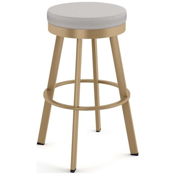 Amisco Swice 26 in. Swivel Counter Stool - Light Grey Polyester / Golden Metal