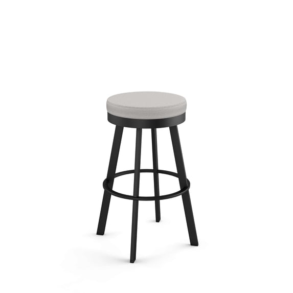 Amisco Swice 30 In. Swivel Bar Stool - Light Grey Polyester / Black Metal