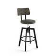 thumbnail image 1 of Amisco Symmetry Adjustable Stool - Grey Faux Leather / Black Metal / Dark Grey Wood, 1 of 2