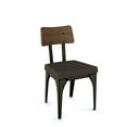 thumbnail image 1 of Amisco Symmetry Dining Chair - Dark Brown Grey Polyester / Light Brown Distressed Wood / Dark Grey Metal (Set of 2), 1 of 7