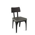 thumbnail image 1 of Amisco Symmetry Dining Chair - Grey Faux Leather / Black Metal (Set of 2), 1 of 2