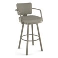 thumbnail image 1 of Amisco Thea 26.5" Swivel Stool - Ivory & Grey Polyester/Ligth Grey Metal, 1 of 9