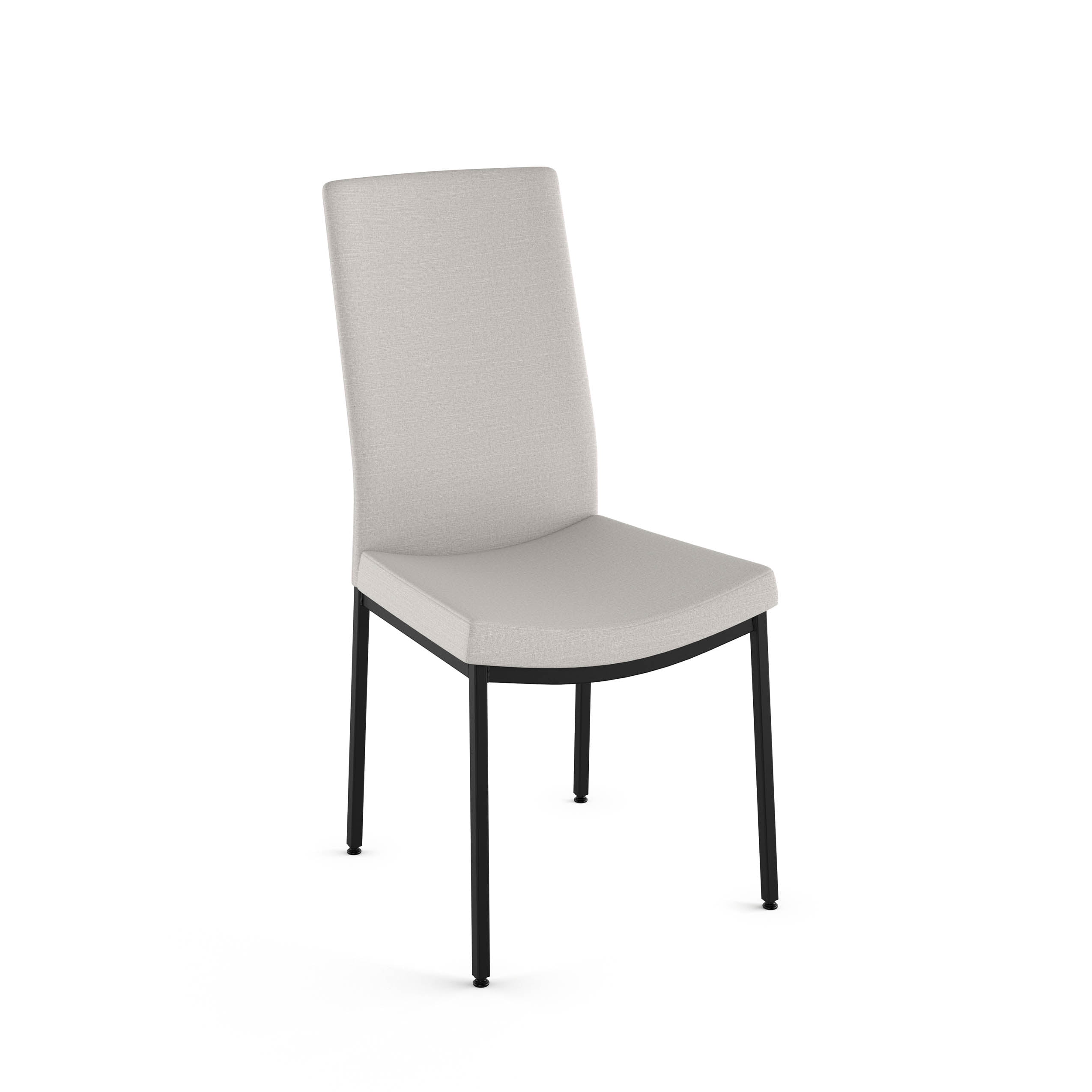 Torres Light Grey Upholstered Parsons Side Chair with Black Metal Frame