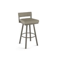 thumbnail image 1 of Amisco Travis 30 In. Swivel Bar Stool - Greige Faux Leather / Grey Metal, 1 of 9
