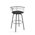 thumbnail image 1 of Amisco Turbo 30 In. Swivel Bar Stool - Black Faux Leather / Metallic Grey Metal, 1 of 8