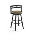 thumbnail image 1 of Amisco Vector 26 In. Swivel Counter Stool - Beige Distressed Wood / Black Metal, 1 of 9