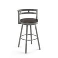 thumbnail image 1 of Amisco Vector 26 In. Swivel Counter Stool - Dark Grey Distressed Wood / Glossy Grey Metal, 1 of 9