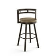 thumbnail image 1 of Amisco Vector 30 In. Swivel Bar Stool - Beige Distressed Wood / Dark Brown Metal, 1 of 9
