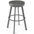 thumbnail image 1 of Amisco Warner 26 In. Swivel Counter Stool - Grey Distressed Wood / Metallic Grey Metal, 1 of 2