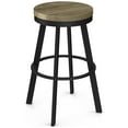 thumbnail image 1 of Amisco Warner 30 In. Swivel Bar Stool - Beige Distressed Wood / Black Metal, 1 of 6