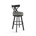 thumbnail image 1 of Amisco Washington 26 In. Swivel Counter Stool - Taupe Grey Faux Leather / Black Metal, 1 of 9