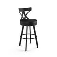 thumbnail image 1 of Amisco Washington 30 In. Swivel Bar Stool - Black Faux Leather / Black Metal, 1 of 9