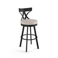 thumbnail image 1 of Amisco Washington 30 In. Swivel Bar Stool - Cream Faux Leather / Black Metal, 1 of 9