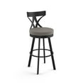thumbnail image 1 of Amisco Washington 30 In. Swivel Bar Stool - Silver Grey Polyester / Black Metal, 1 of 9