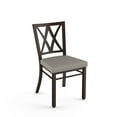 thumbnail image 1 of Amisco Washington Dining Chair - Taupe Grey Faux Leather / Dark Brown Metal, 1 of 2