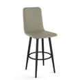 thumbnail image 1 of Amisco Watson 26 In. Swivel Counter Stool - Greige Faux Leather / Black Metal, 1 of 9