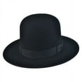 thumbnail image 1 of Amish Buffalo Fur Felt Open Crown Fedora Hat - 7 - Black, 1 of 4