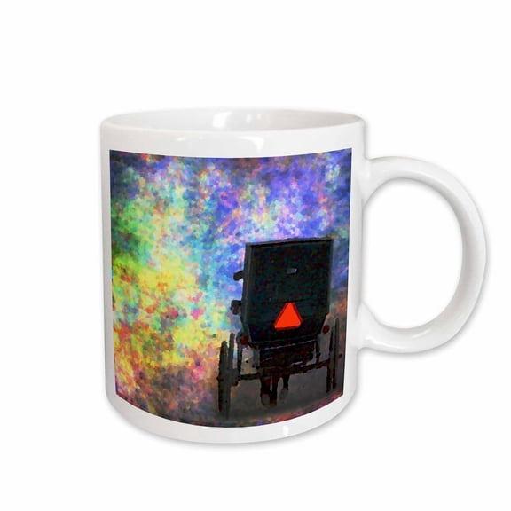 3drose, Amish Buggy Bold Colored Background by Angelandspot, 15oz Mug