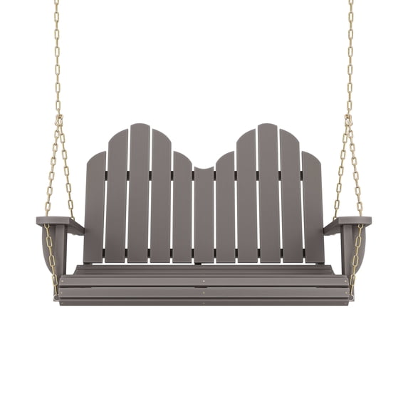Amish Casual Adirondack Heavy Duty Porch Swing, Semi-Solid Grey Stain