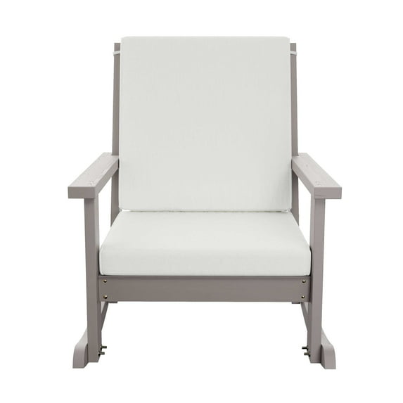 Amish Casual Deep Seated Rocking Chair, Semi Solid Grey Stain