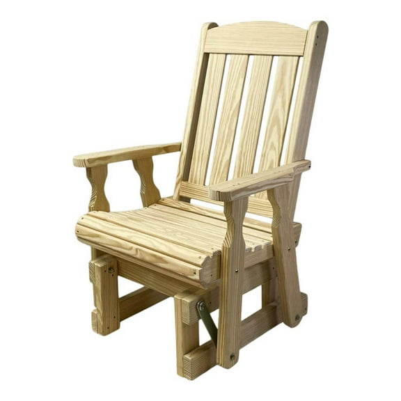 Amish Casual Heavy Duty 600 Lb High Back Mission Treated Glider Chair, Unfinished