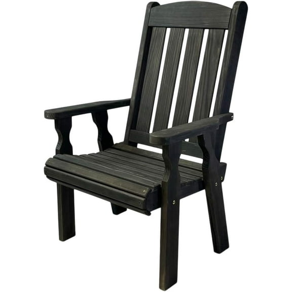 Amish Casual Heavy Duty 600 Lb High Back Mission Treated Patio Chair (Semi-Solid Black Stain)