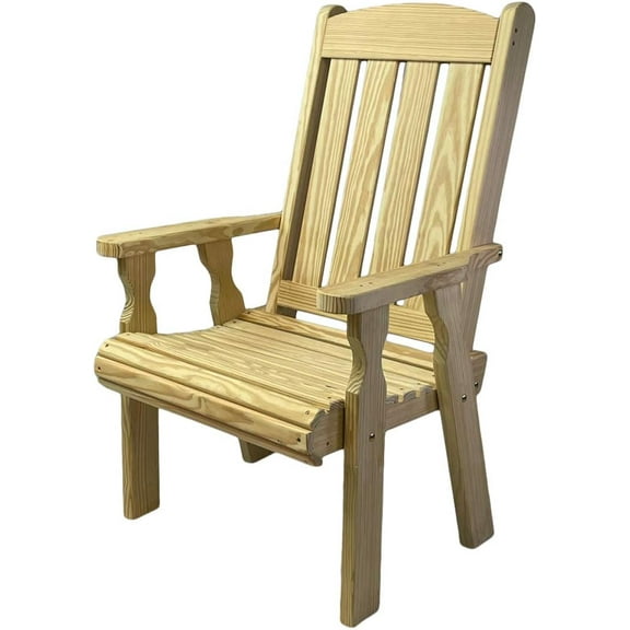 Amish Casual Heavy Duty 600 Lb High Back Mission Treated Patio Chair (Unfinished)