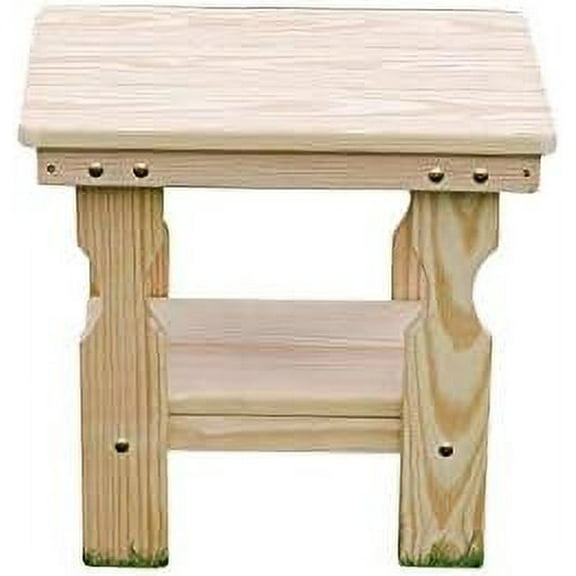 Amish Casual Heavy Duty Outdoor Unfinished End Table - Quality Crafted in The USA from Treated Pine by Amish Artisans