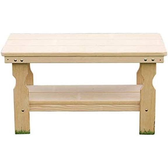 Amish Casual Heavy Duty Pressure Treated Wood Unfinished Outdoor Coffee Table - Crafted from Solid Pine by Amish Craftsmen in The USA
