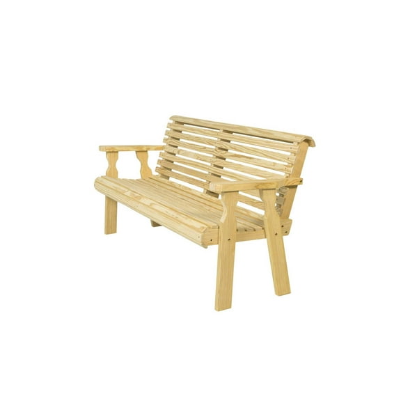 Amish Casual Heavy Duty Roll Back Outdoor Bench (4-foot, Unfinished)