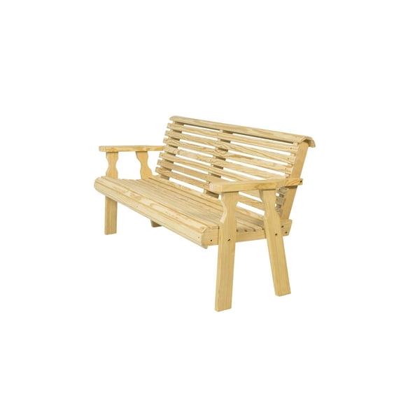 Amish Casual Heavy Duty Roll Back Outdoor Bench (5-foot, Unfinished)