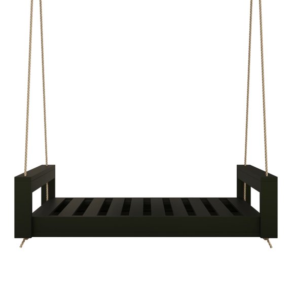 Amish Casual The Lancaster Amish Crafted Porch Daybed Swing, Made in The USA from Kiln Dried Pine (Black Paint, 6 Foot)